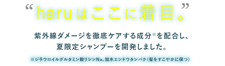 紫外線ダメージを徹底ケアする成分※を配合し、夏限定シャンプーを開発しました。